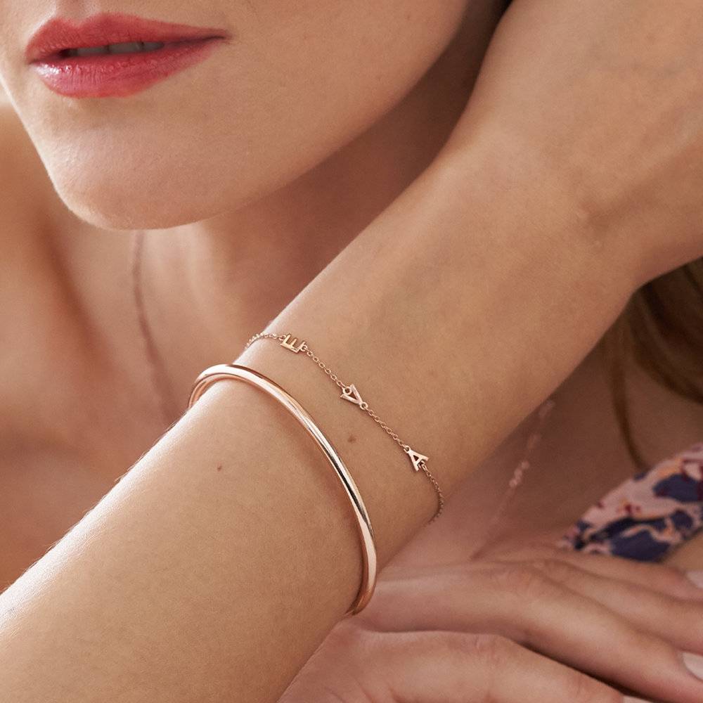 Inez Initial Bracelet/anklet - Rose Gold Vermeil