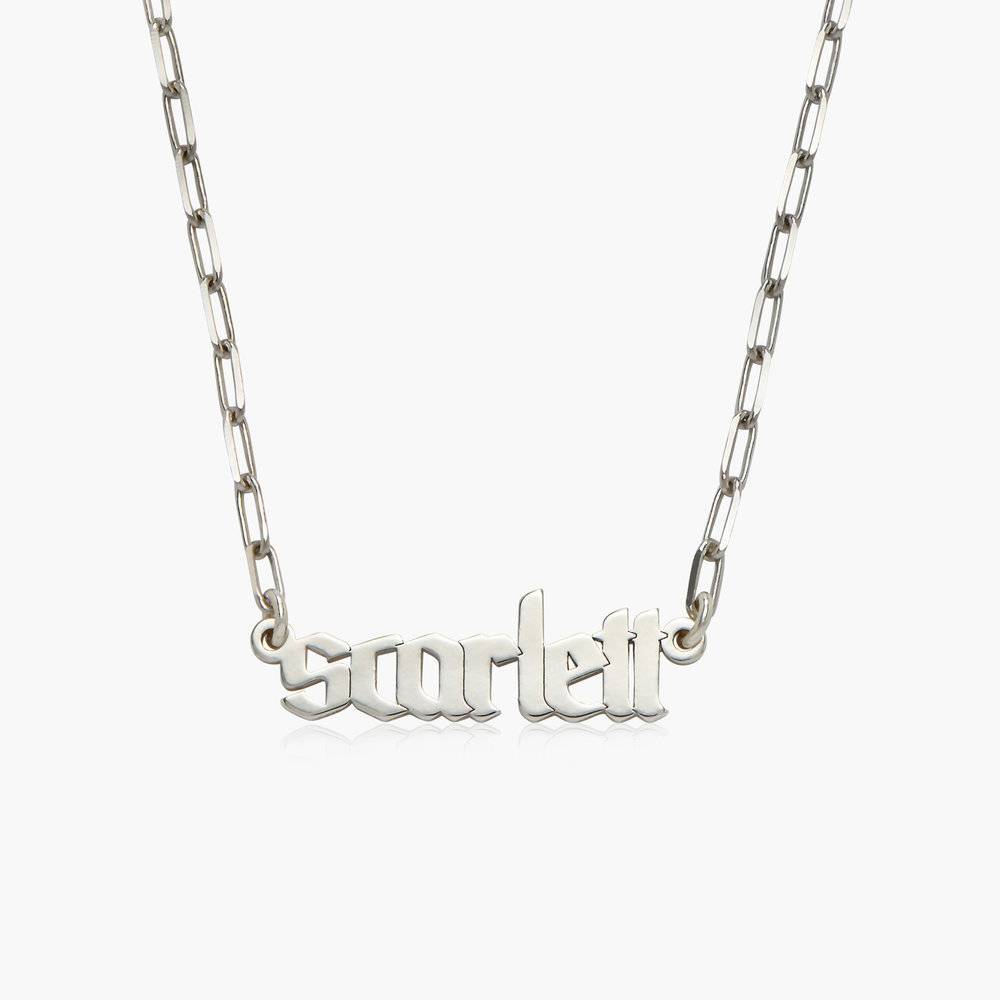 Alanis Paperclip Chain Name Necklace - Silver
