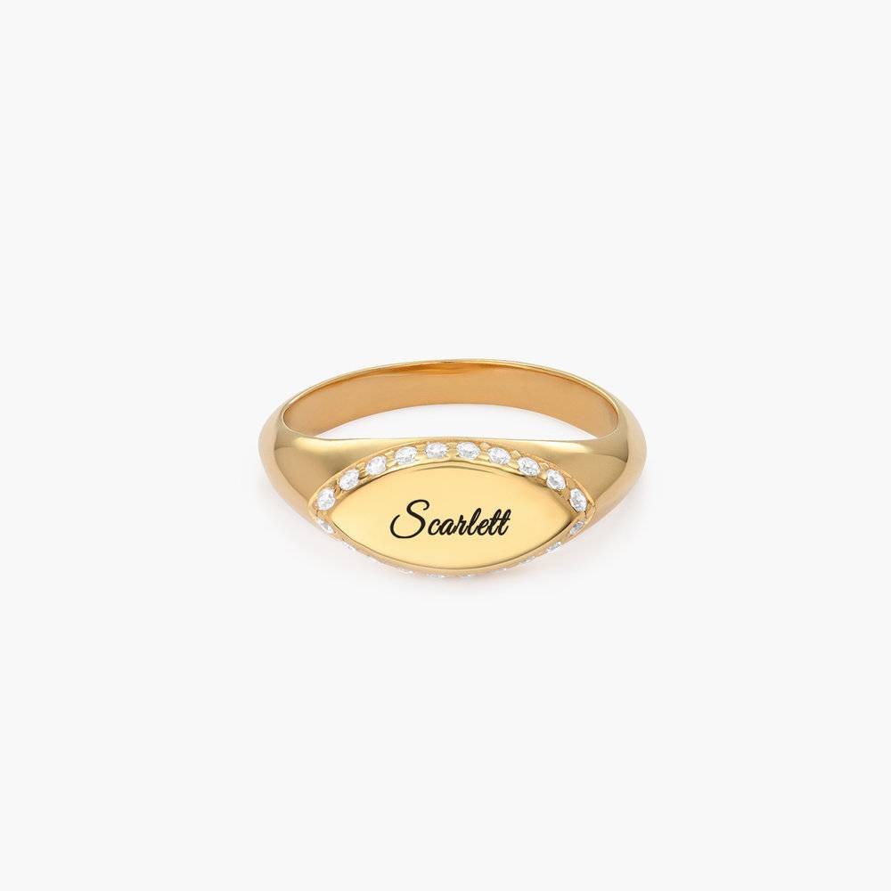 Anya Marquise Signet Ring- Gold Vermeil