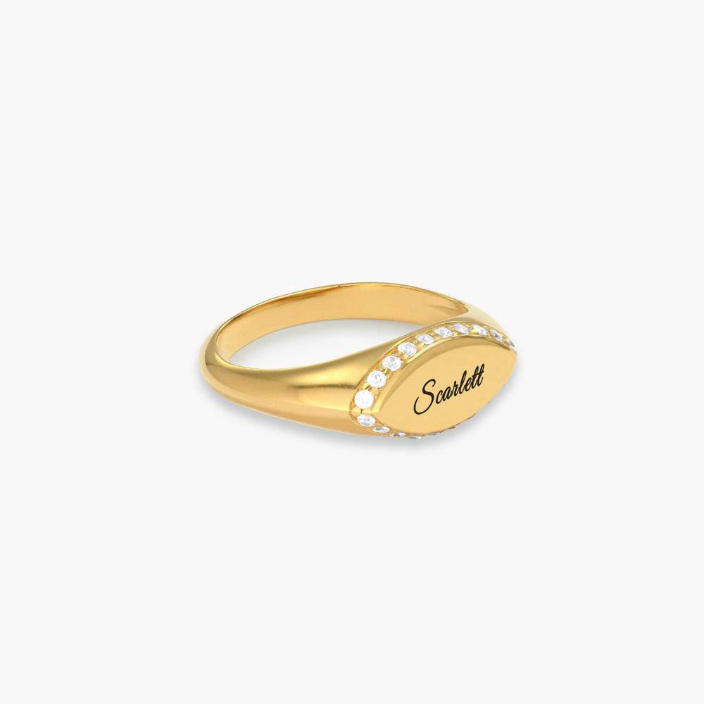 Anya Marquise Signet Ring- Gold Vermeil