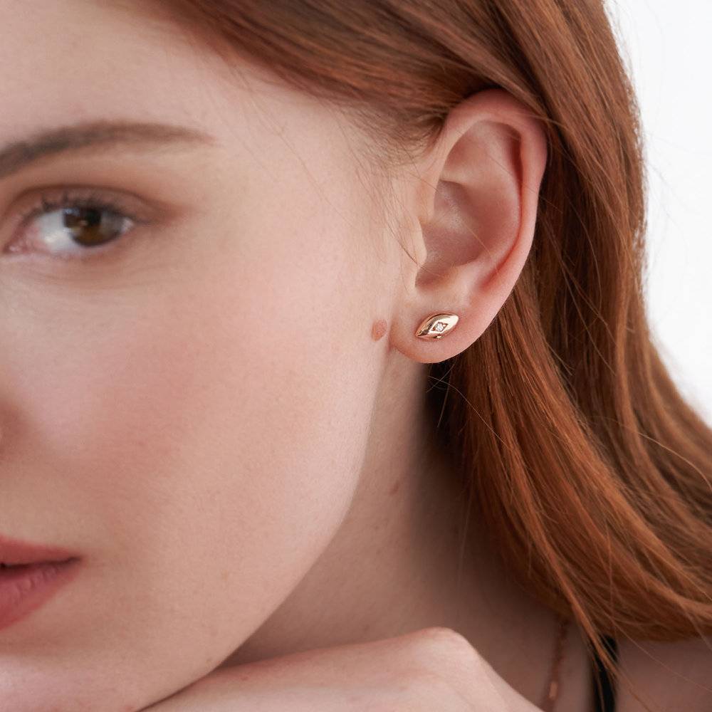 Anya Marquise Stud Earrings - Gold Vermeil