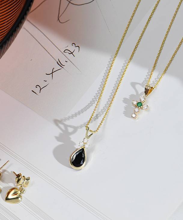 Black Sapphire Pendant Necklace