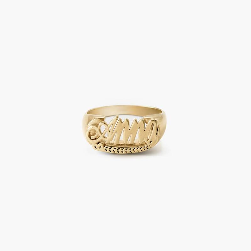 Throwback Name Ring - Gold Plated