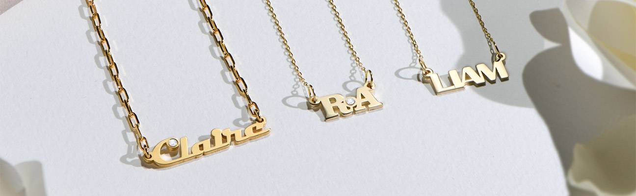 Gold Plated Name Necklaces for Holiday Look