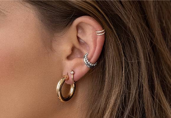 Hoop Earrings in Gold Plating