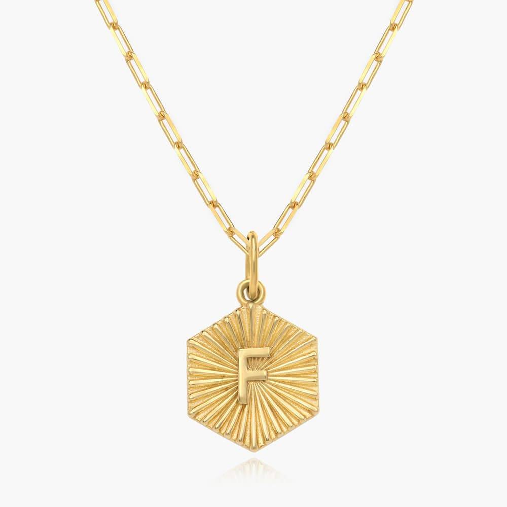 Ava Initial Medallion Necklace -  Gold Vermeil