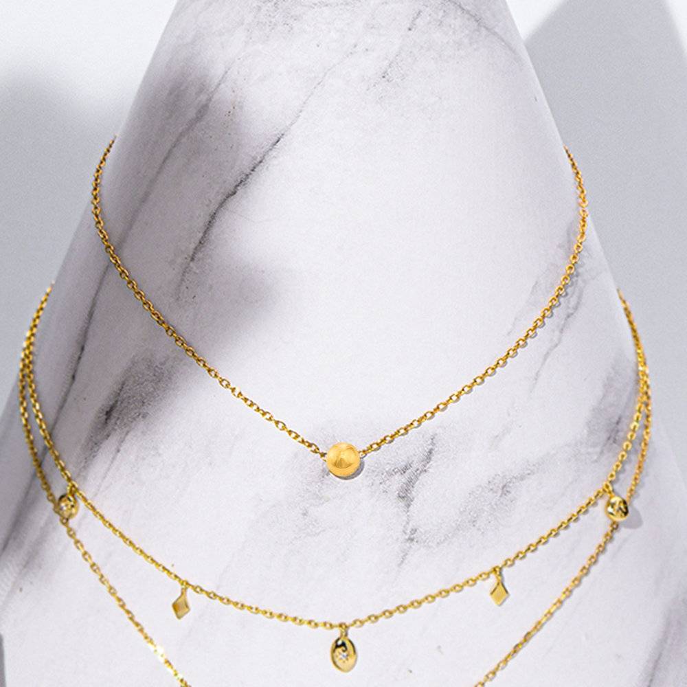 Ball & Chain Necklace - Gold Plated