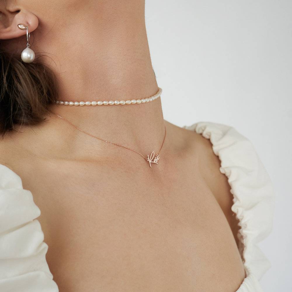 Belle Custom Name Necklace –  14k Solid Rose Gold