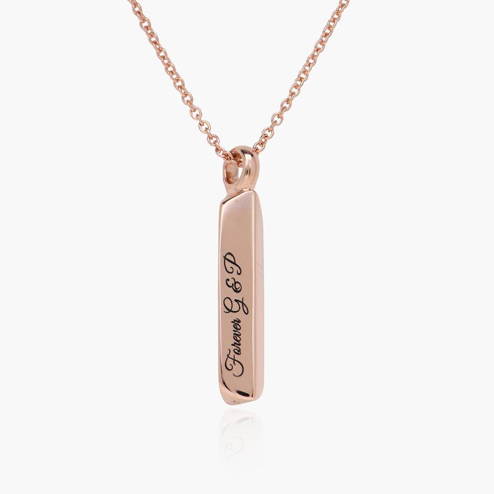 Block Bar Necklace - Rose Gold Plated