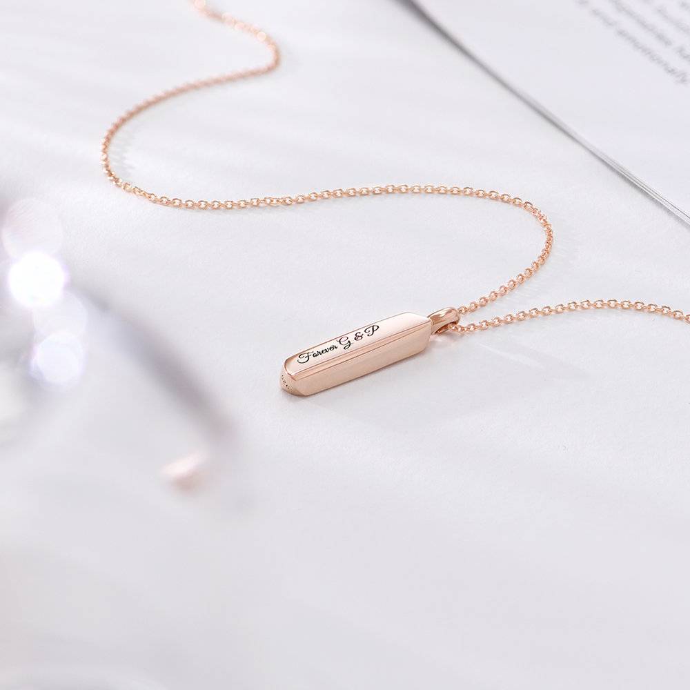 Block Bar Necklace - Rose Gold Plated