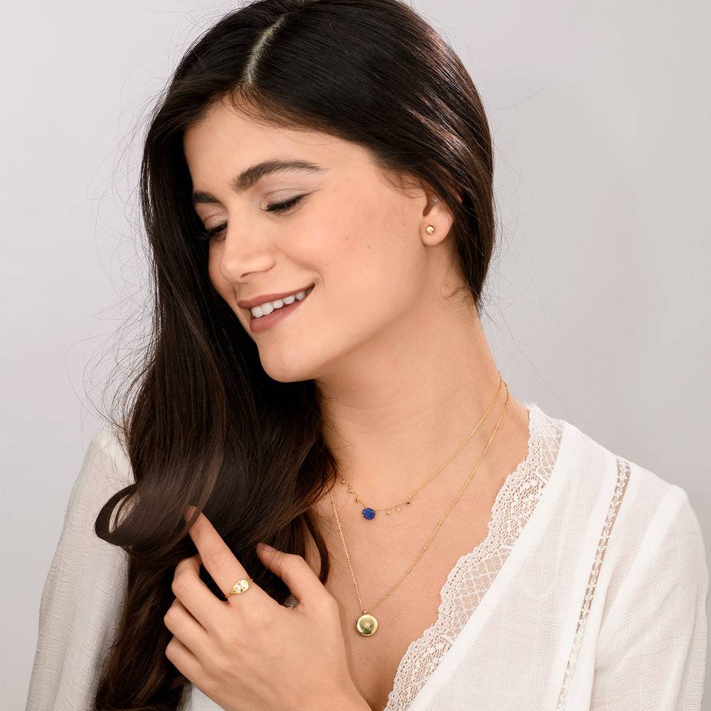 Blue Stone Necklace - Gold Plated - Oak 