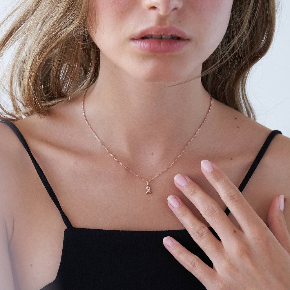 Breast Cancer Awareness Necklace - Rose 