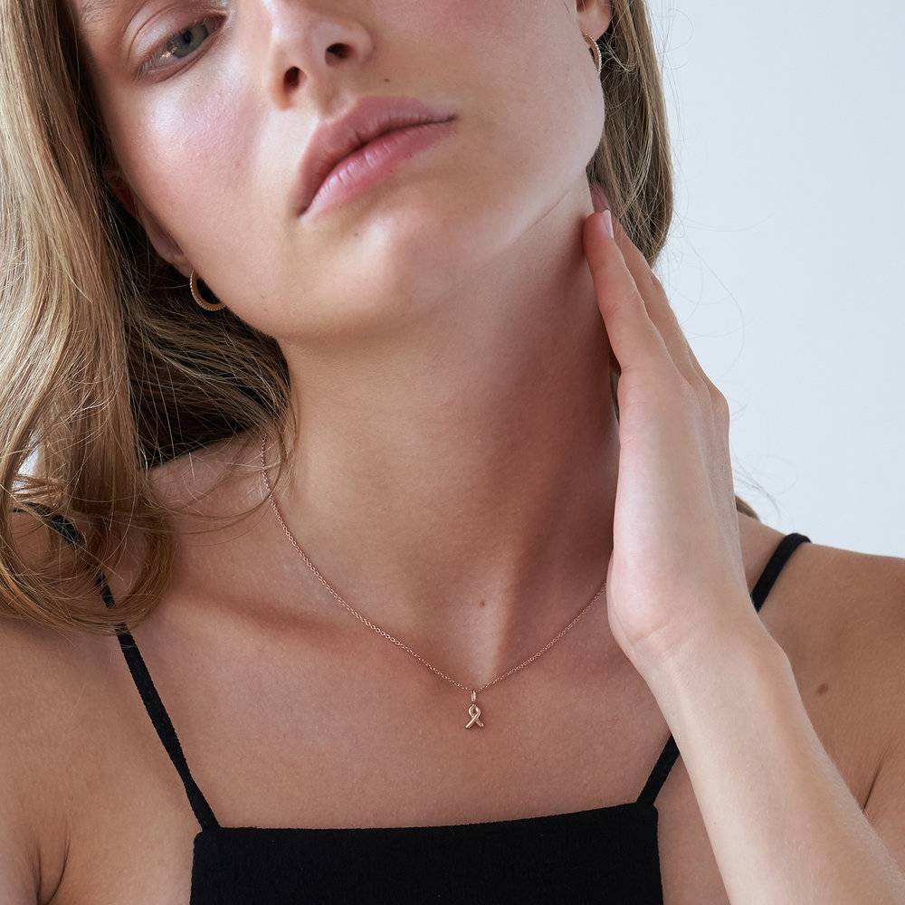 Breast Cancer Awareness Necklace - Rose 