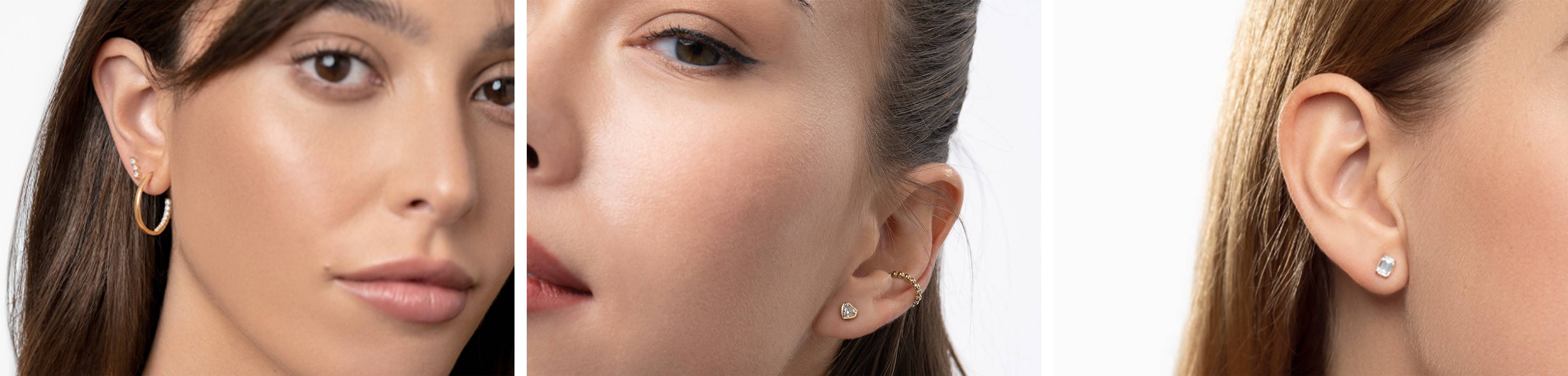 Stud earrings in Gold & Silver