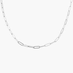 Classic Paperclip Chain Necklace - Sterling Silver