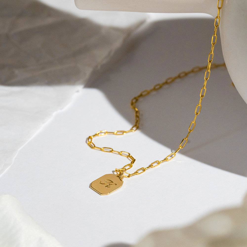 Chain Reaction Initial Necklace - 14K Solid Gold