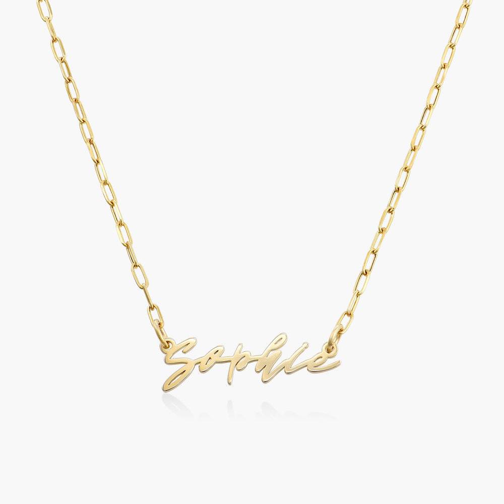 Coco Name Link Necklace - 14K Solid Gold