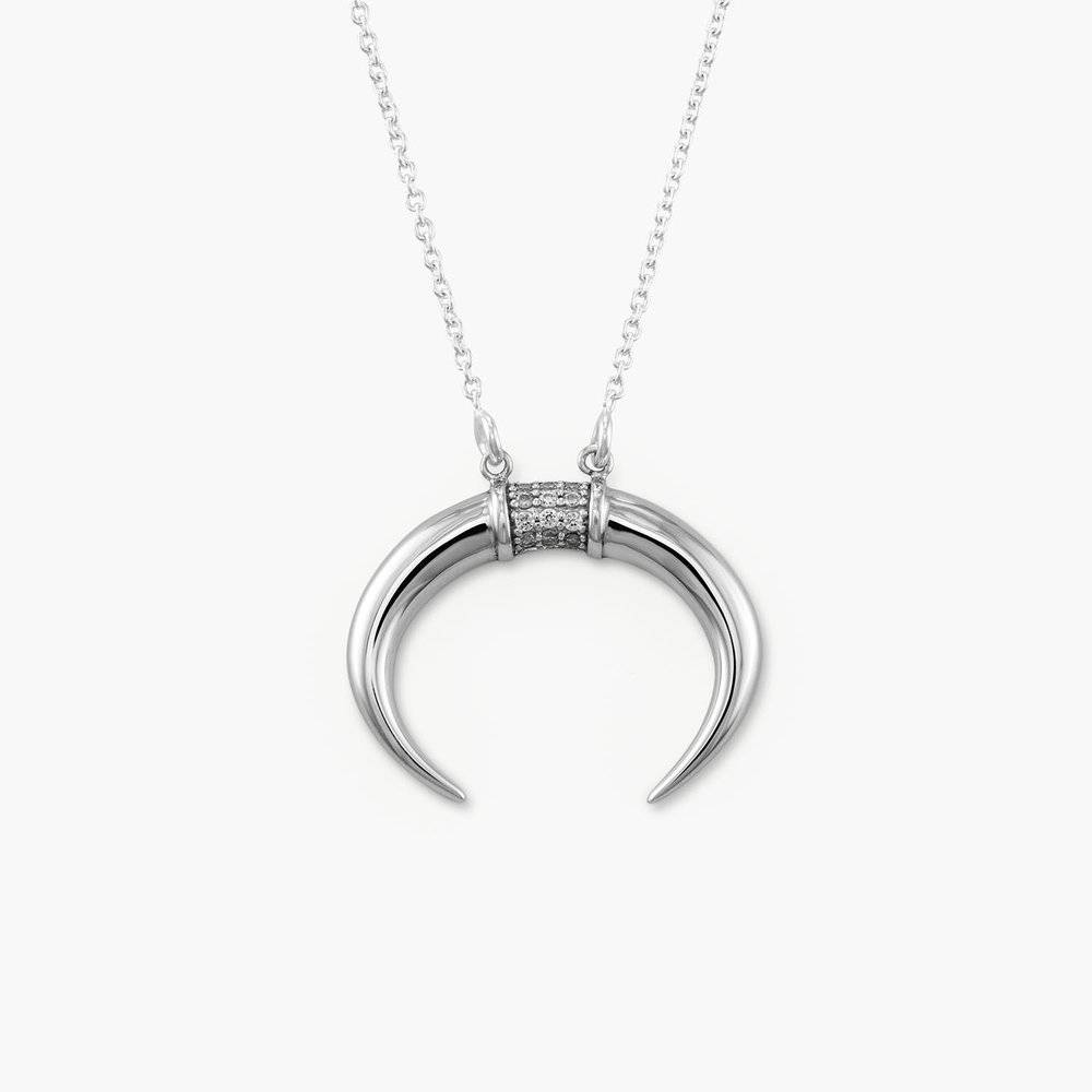 Crescent Moon Necklace - Sterling Silver