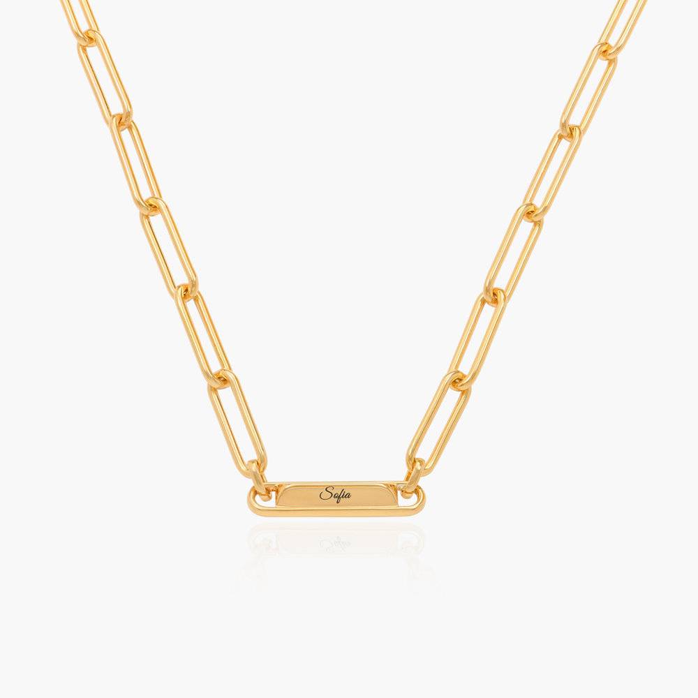 Ciara Custom Bar Paperclip Necklace - Gold Vermeil