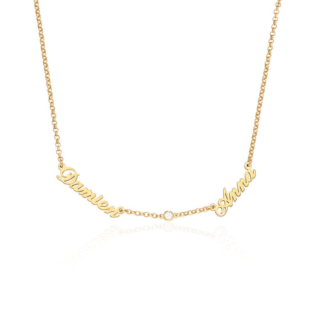 Multiple Name Necklace with Diamonds - Gold Vermeil