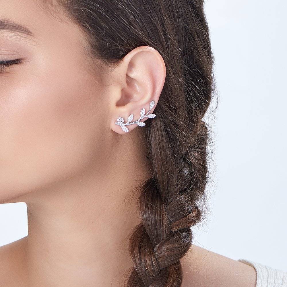 Flora Crawler Earrings - Silver