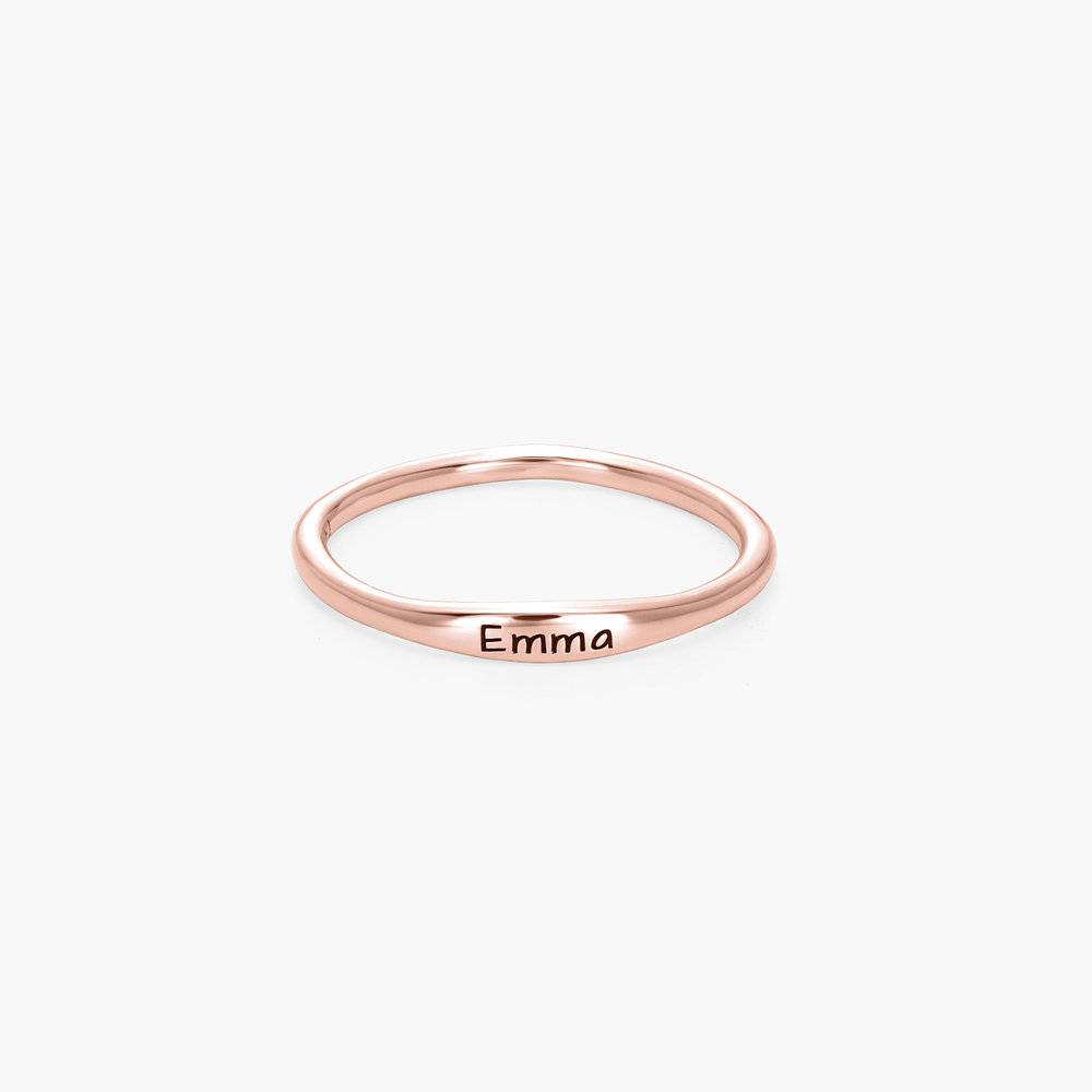 Gwen Thin Name Ring - Rose Gold Plated