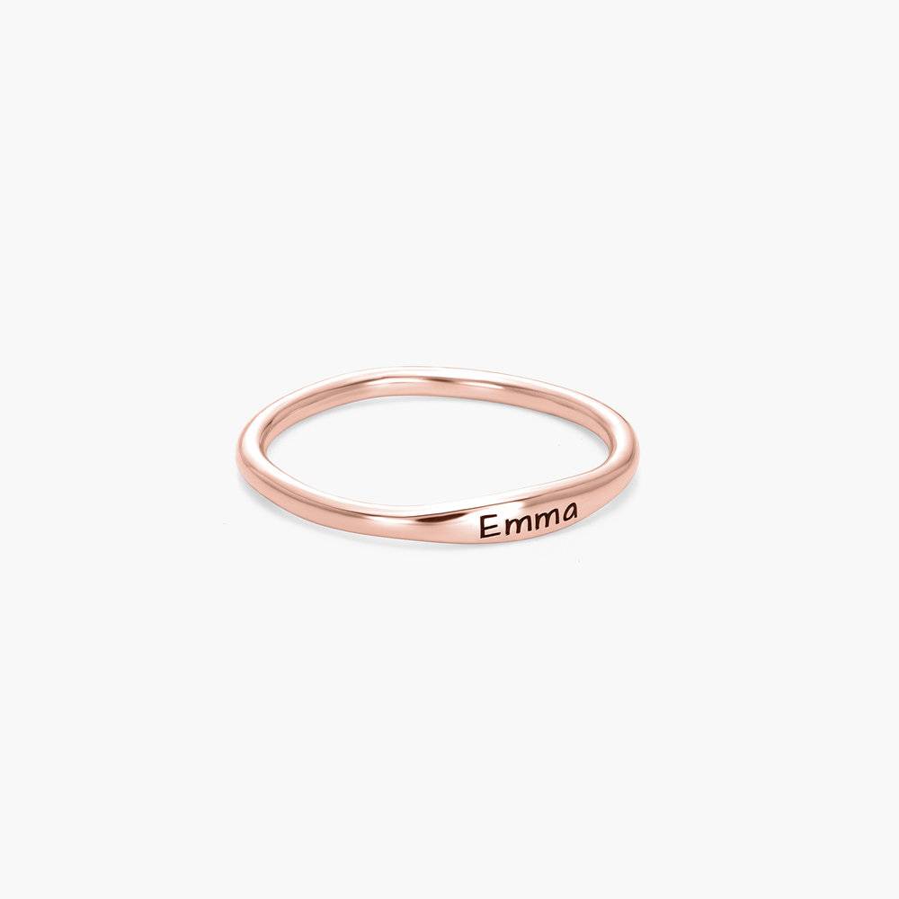 Gwen Thin Name Ring - Rose Gold Plated
