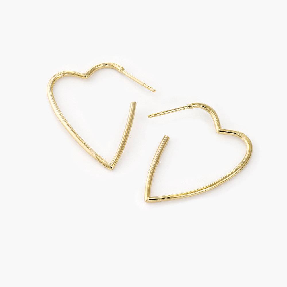 Hoop Heart Earrings - Gold Plated