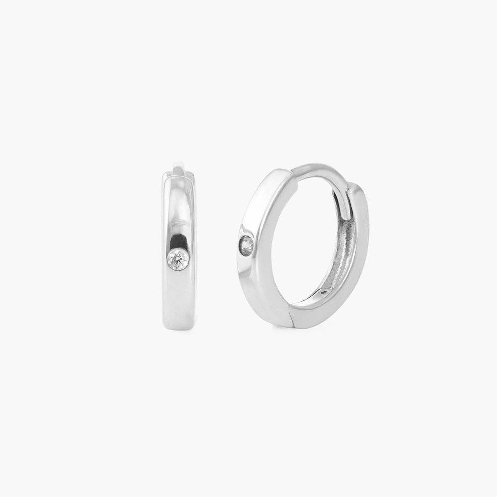 Huggie Hoop Earrings - Sterling Silver