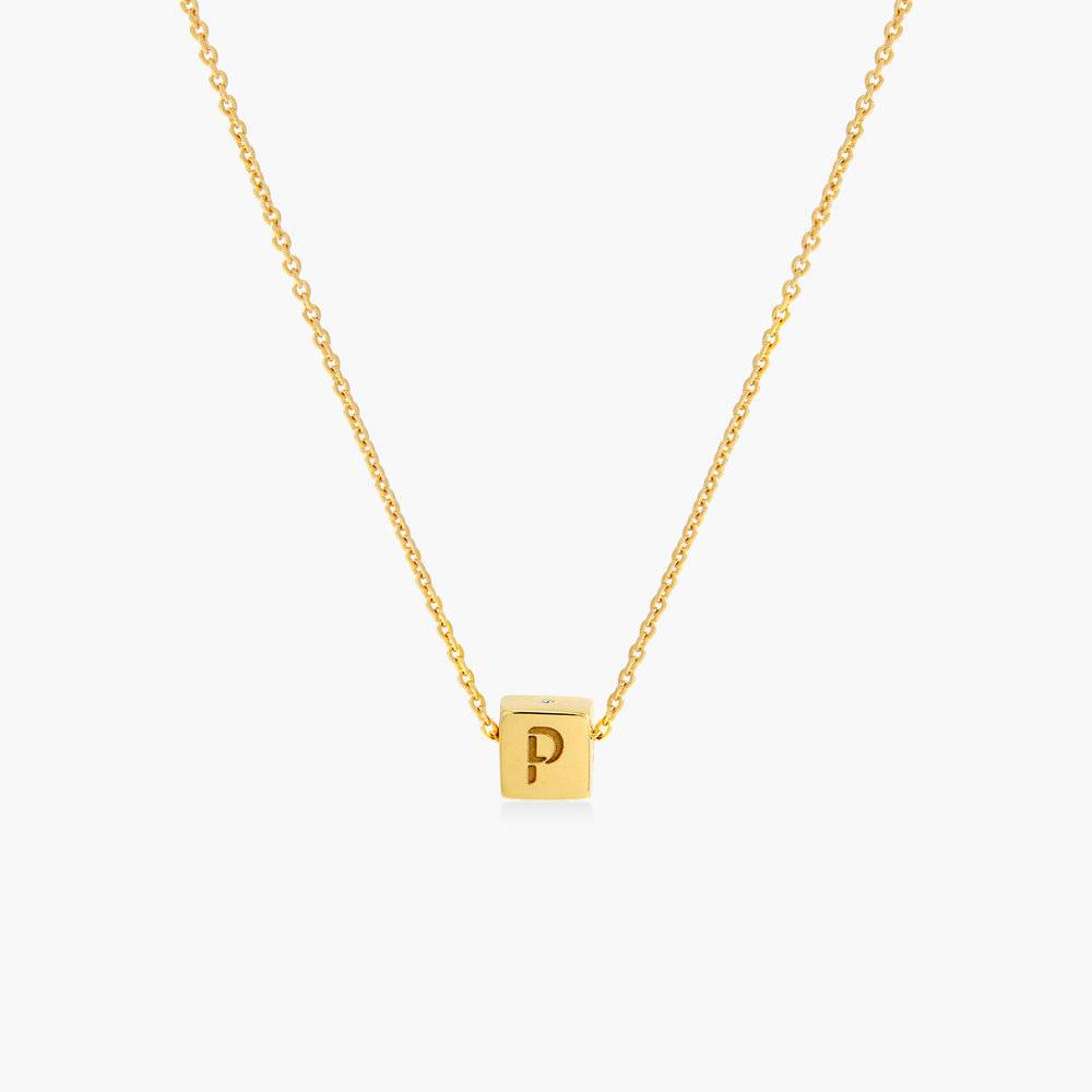 Initial Dice Necklace - Gold Plating