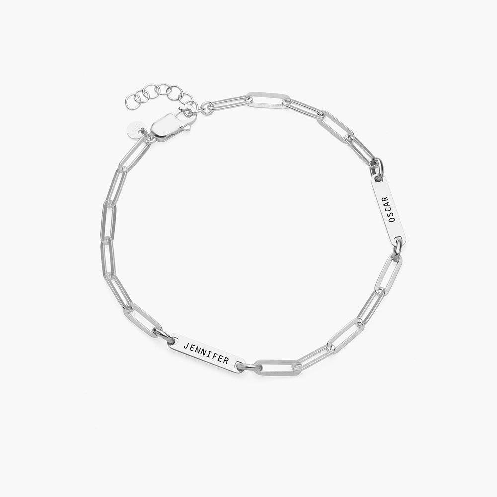 Ivy Name Paperclip Chain Anklet - Sterling Silver