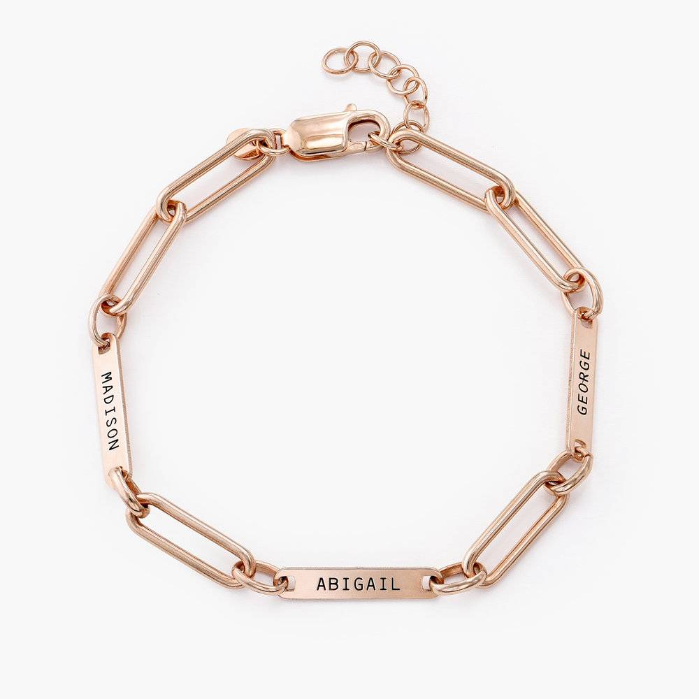 Ivy Name Paperclip Chain Bracelet - Rose Gold Vermeil