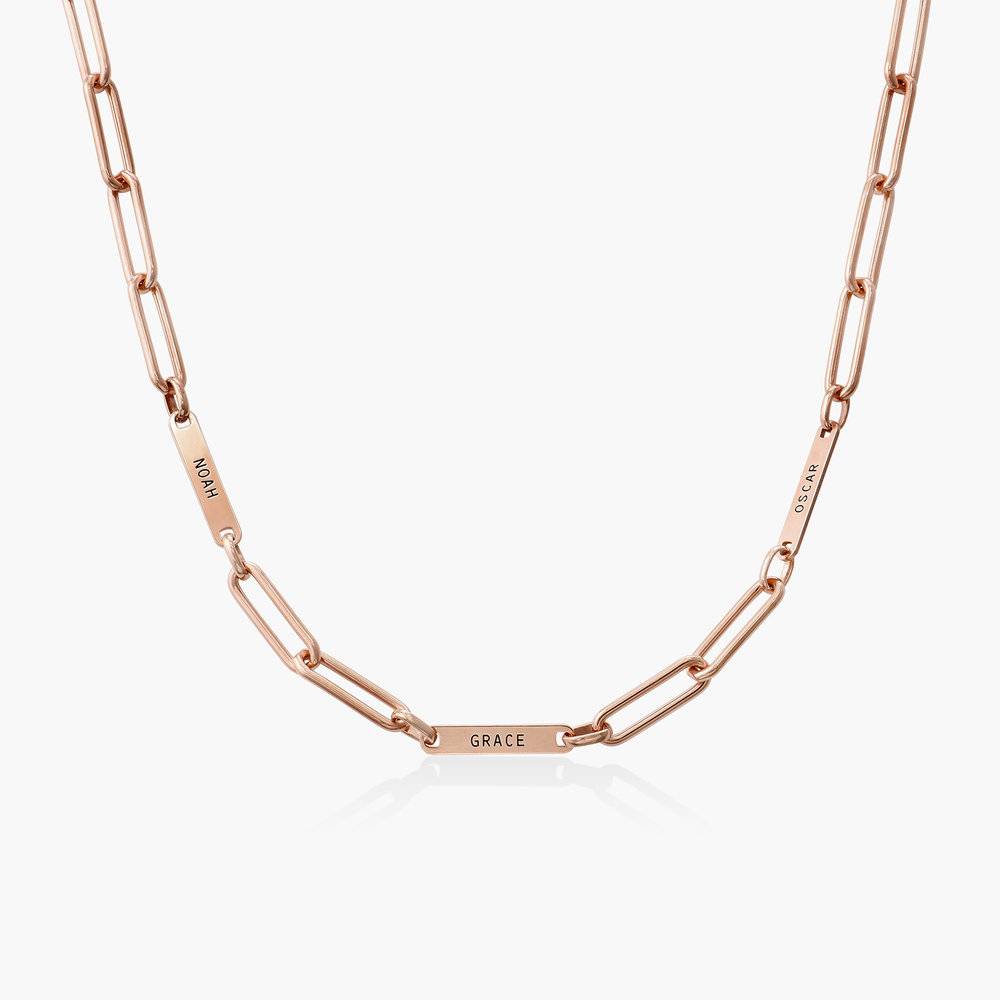 Ivy Name Paperclip Chain Necklace - Rose Gold Vermeil