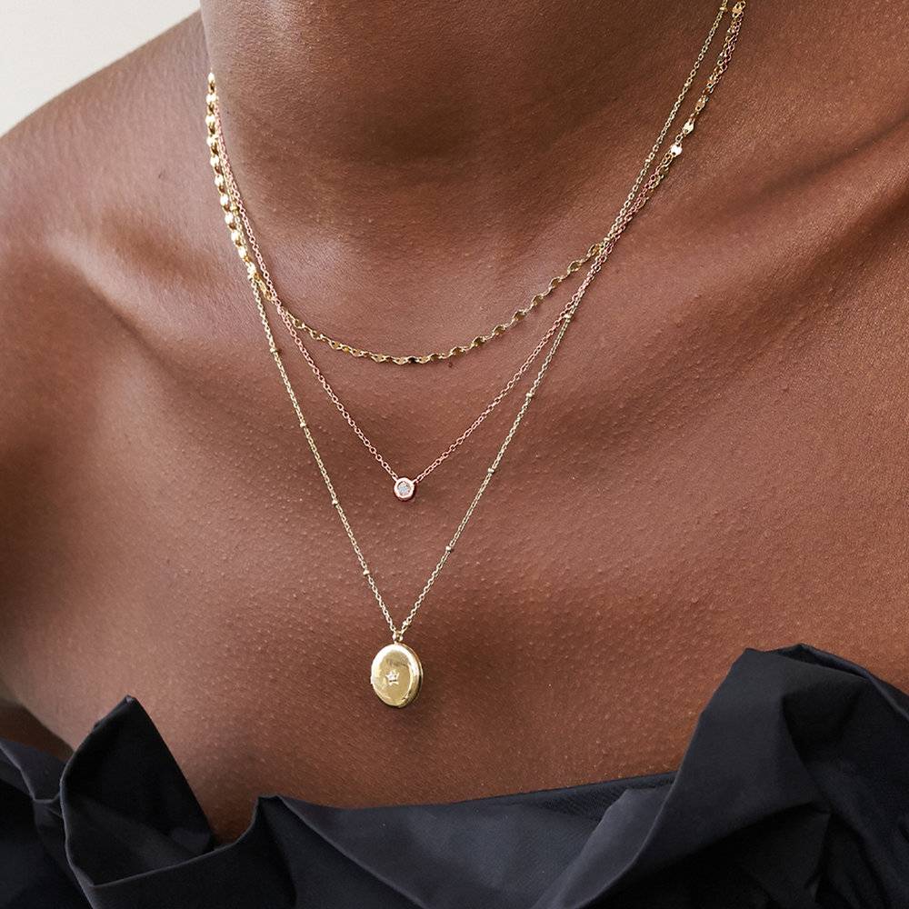Juno Diamond Necklace - Rose Gold Plating