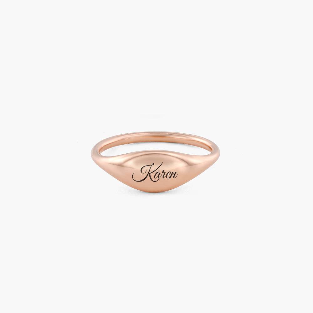 Kara Custom Name Ring - Rose Gold Plated