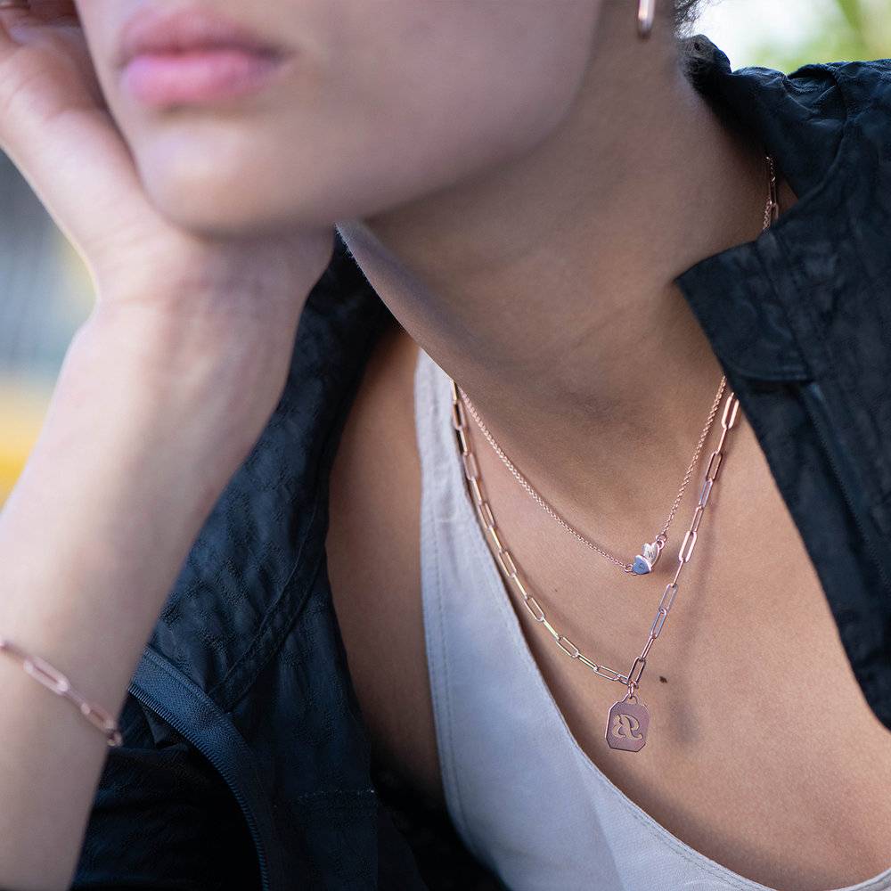 Interlocking Heart Necklace - Rose Gold Plated