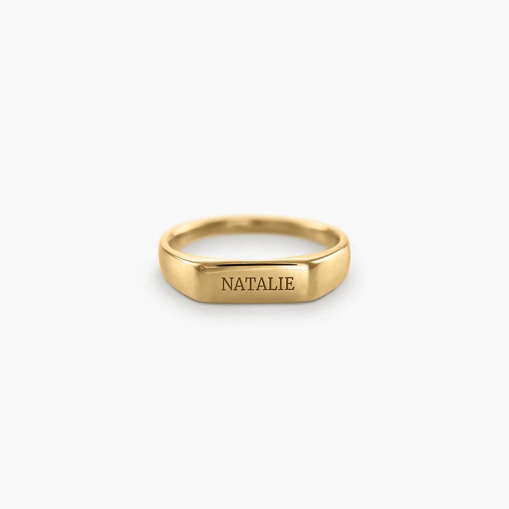 Luna Bar Name Ring - Gold Vermeil
