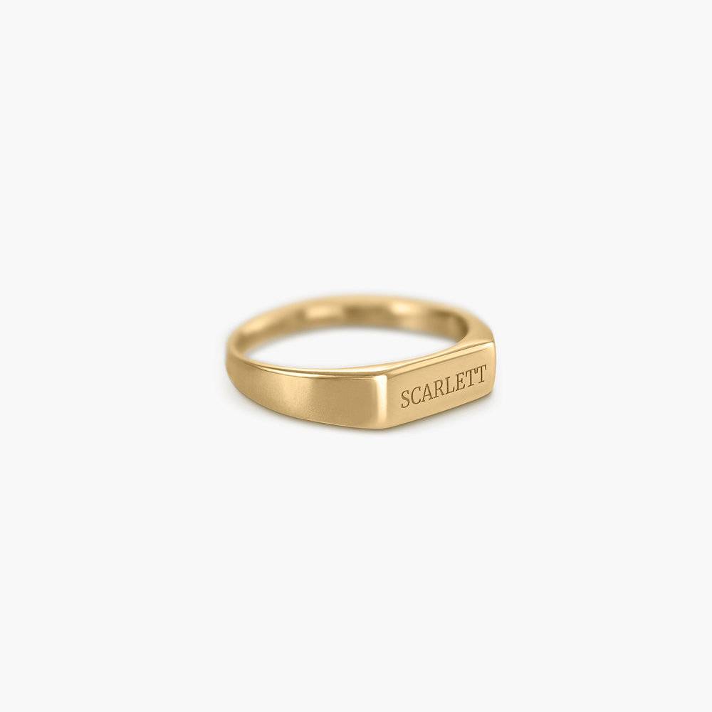 Luna Bar Name Ring - Gold Vermeil