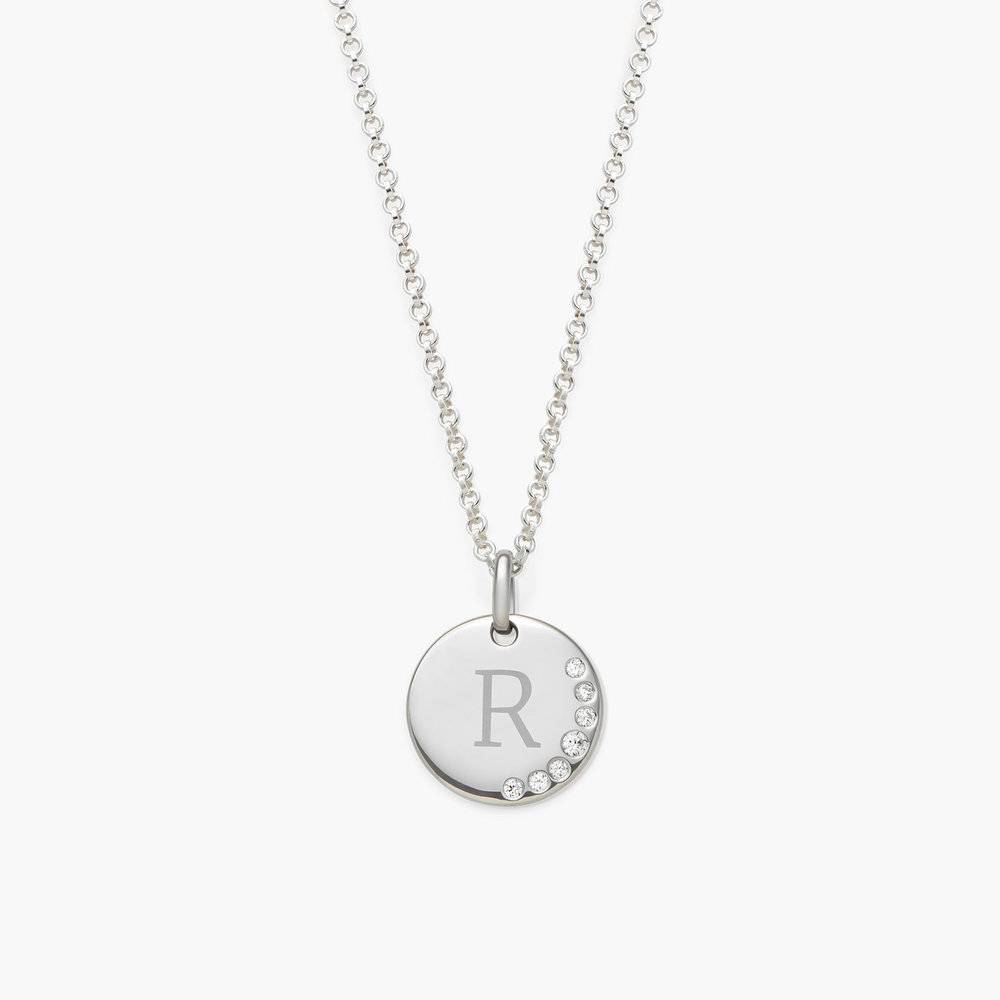 Luna Round Necklace with Cubic Zirconia - Silver