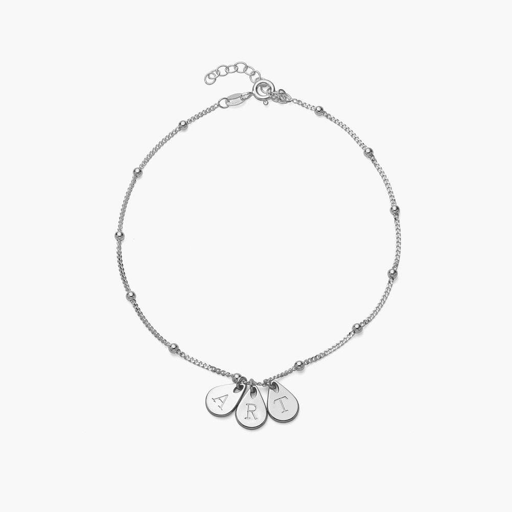 Maren Ankle Bracelet with Initials - Sterling Silver