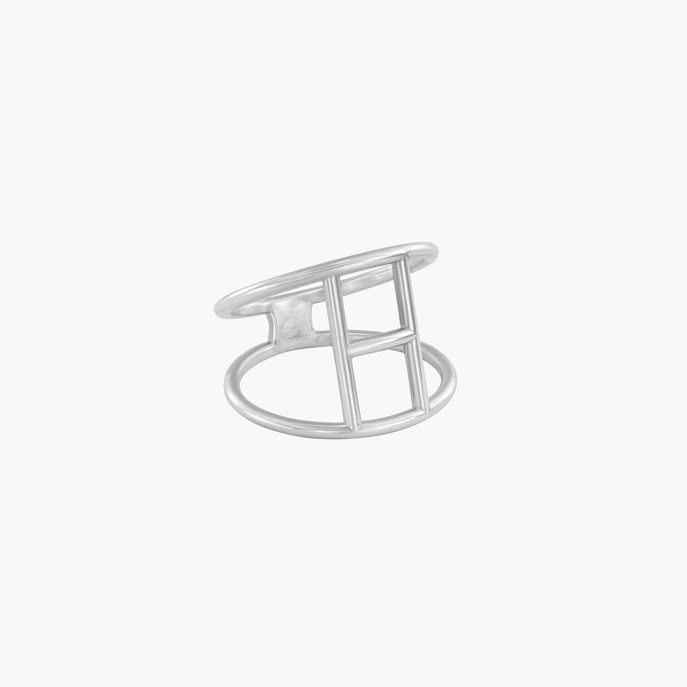 Mia Initial Cut Out Ring - Silver