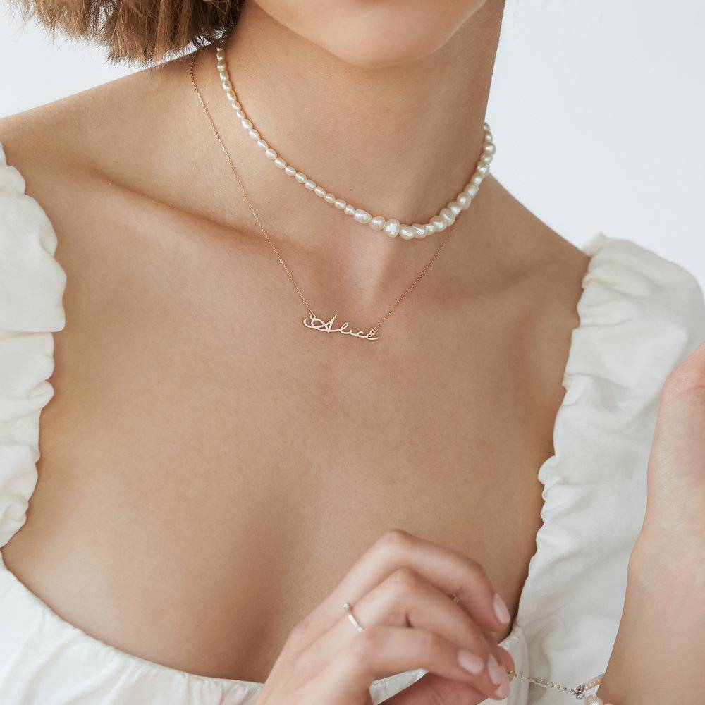 Mon Petit Name Necklace – 14k Solid Rose Gold