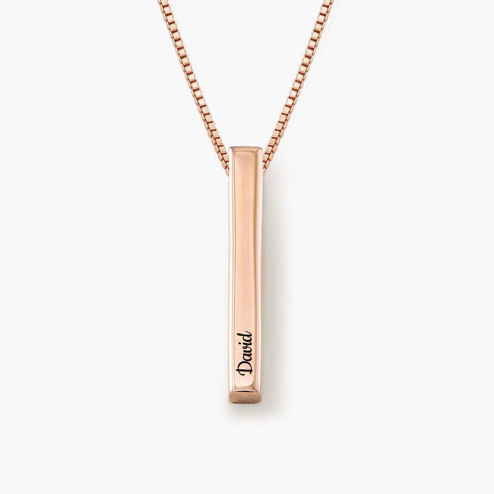 Pillar Bar Necklace - Rose Gold Vermeil