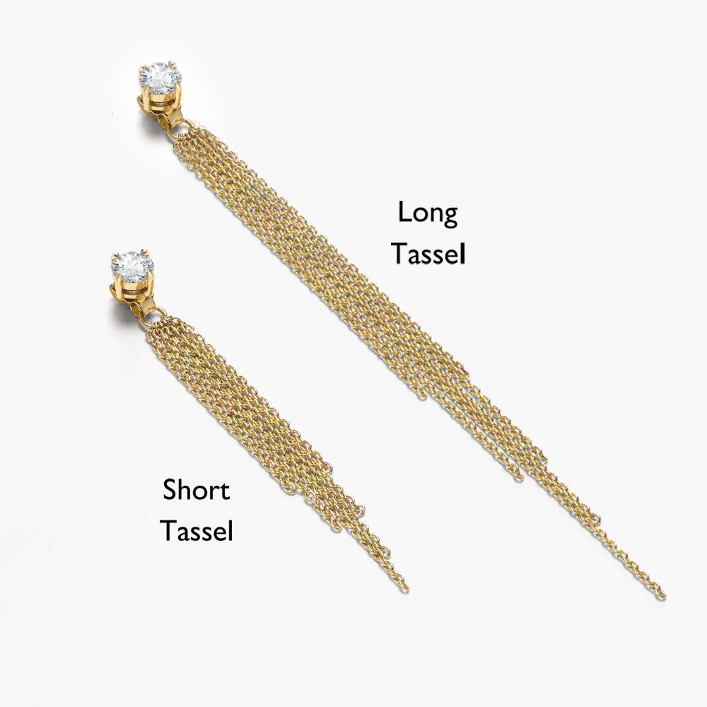 Mimosa Short Tassel Stud with 0.3 CT Diamond- Gold Vermeil-5 product photo