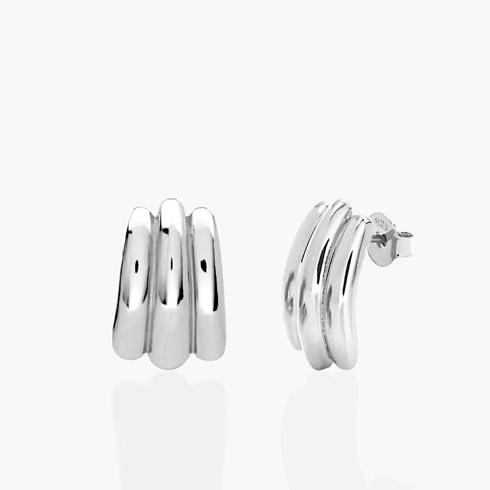 Step Up Stud Earrings- Silver Step Up Stud Earrings- Silver