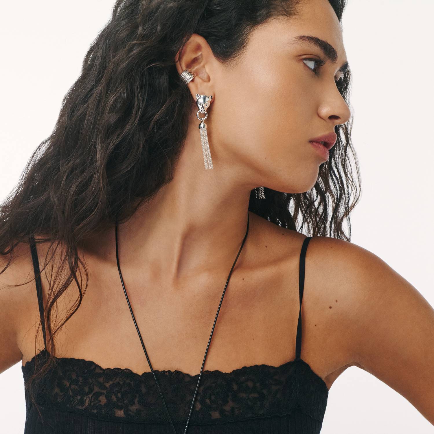 No. 03 — The Panther Earrings- Silver-2 product photo