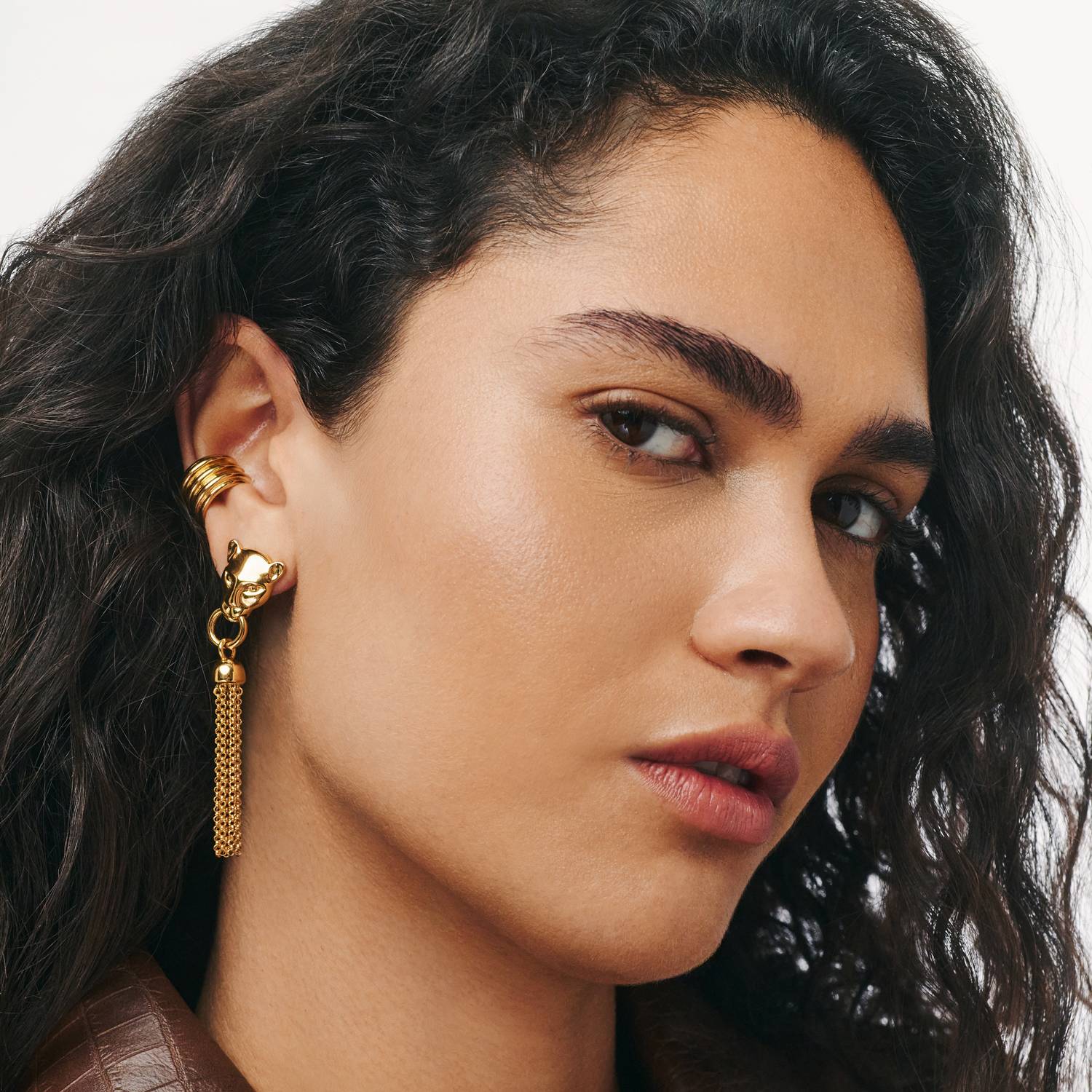 No. 03 — The Panther Earrings- Gold-2 product photo