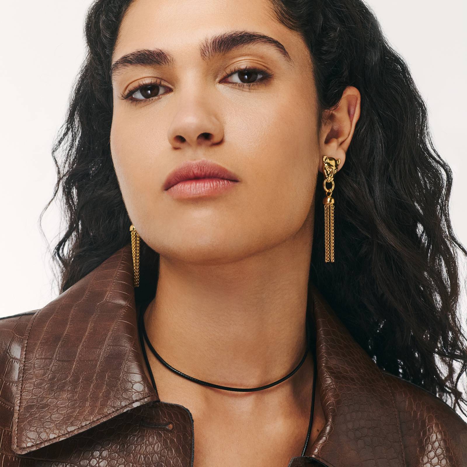 No. 03 — The Panther Earrings- Gold-4 product photo