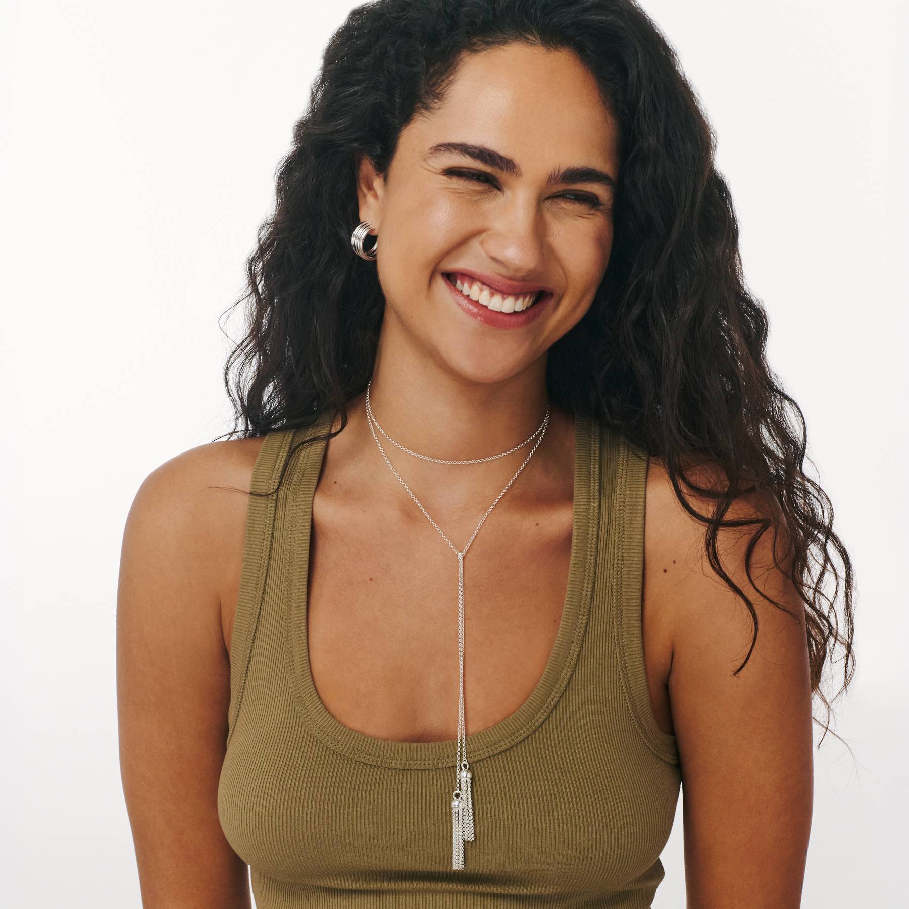 No. 10 —The Tassel Tie Necklace- Silver-2 product photo