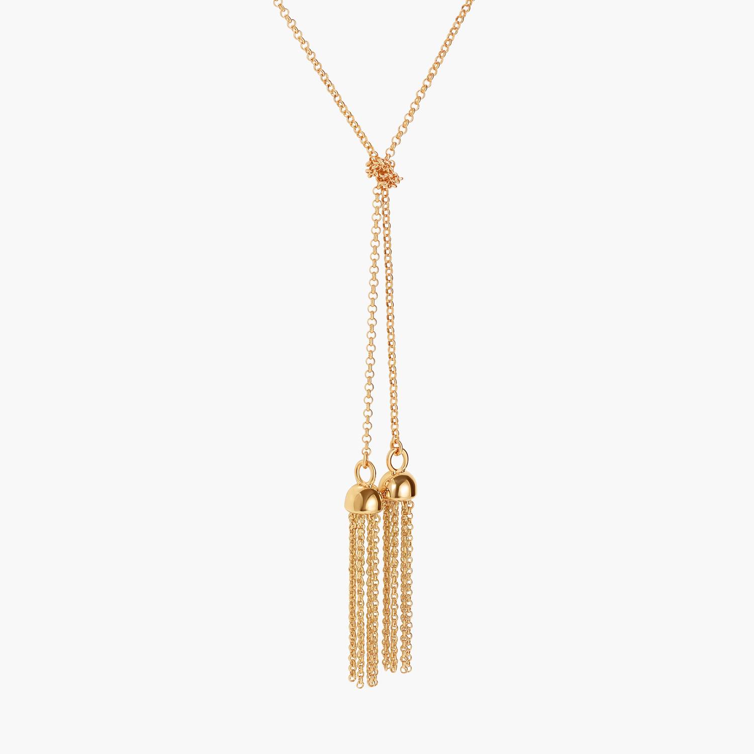 No. 10 —The Tassel Tie Necklace- Gold-1 product photo
